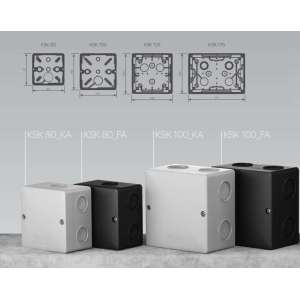 Коробка монтажна усилена герметична, сіра 100х100мм, IP 66, KSK 100_KA Kopos
