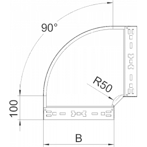 Горизонтальна кутова секція 90°  для кабельних лотків, RBM 660 FS (6041142)