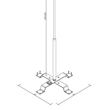 Основание нержавеющее L400 для крепления молниеприёмника 2,5 м - 3 м,  LL-M11/23 Leo Lightman (411233)