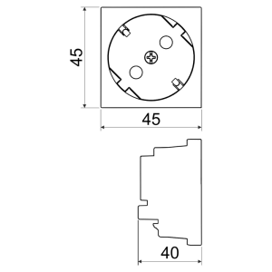 Розетка силовая QS 45X45 C_BB QUADRO красная, с защитными заслонками (SCHUKO), KOPOS KP-QS 45X45 C_BB