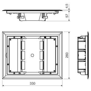 Напольный лючок KOPOBOX 57_LB, полиамид (Pa), KOPOS, KP-KOPOBOX 57_LB