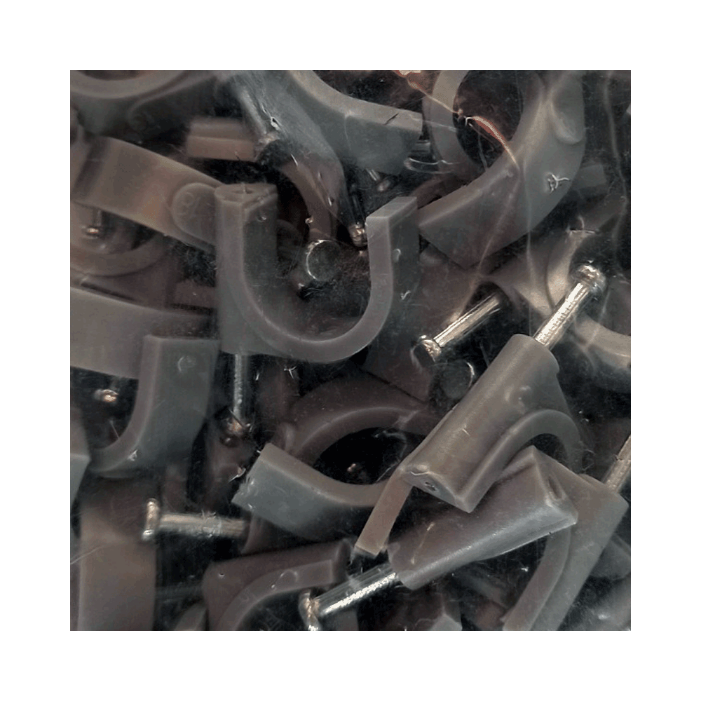 Кабельна кліпса з цвяхом D22 мм (тримач трубі, гофри), сірий, GC-8C Антек AT-24122