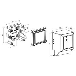 Коробка распределительная для KP-LHD 40X20, поливинилхлорид  (ПВХ, PVC), KP-PNQ 40X20_HB КОПОС