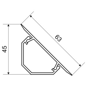 Кабельный канал угловой 63(39)х24,5 серии LR белый KP-LR 30_HB Копос