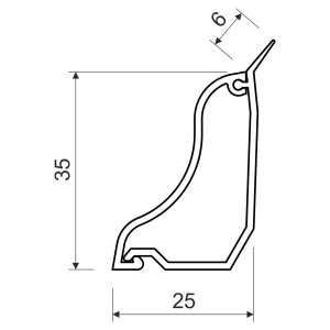 Кабельный канал плинтусный 35х25 серии LP белый KP-LP 35_HD Копос