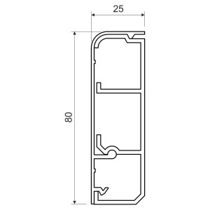 Кабельний канал плінтусний 80х25 серії LP білий KP-LP 80X25_HD Копос
