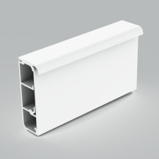 Кабельний канал плінтусний 80х25 з пазом для ковроліну серії LP білий KP-LPK 80X25_HD Копос