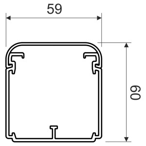 Электромонтажный кабельный канал серии EKE 60х60 белый KP-EKE EKE 60X60_HD Копос