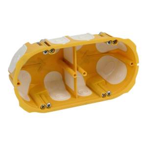 Ізоляційна коробка приладова подвійна і з еластичними вводами 138х68х50 ПВХ жовта KP-KPL 64-50/2LD_NA Копос