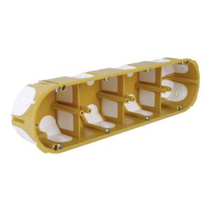 Коробка приладова чотирьохкратна з еластичними вводами 280х68х50 ПВХ жовта KP-KPL 64-50/4LD_NA Копос