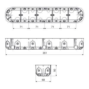 Коробка приборная пятикратная с эластичными вводами ПВХ желтая KP-KPL 64-50/5LD_NA Копос