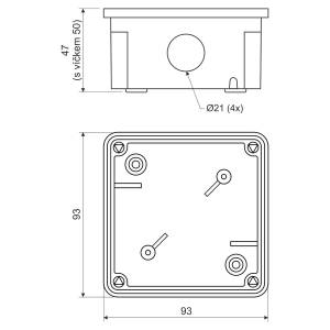 Коробка с втулками IP54 для внешнего монтажа 95х95х50 ПВХ серая KP-8101_KA Копос