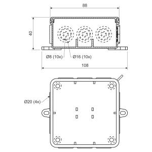 Коробка распределительная IP54 для внешнего монтажа 85х85х40 серая KP-8130_KA Копос