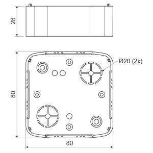 Коробка приборная безгалогенная 80,5х80,5х28 белый KP-LK 80X28 THF_HB Копос