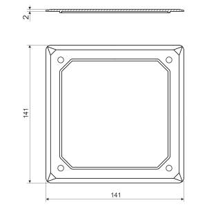 Кришка для приладової коробки КО 100 E розміри 141х141х2мм KP-V 100 E_HB Копос