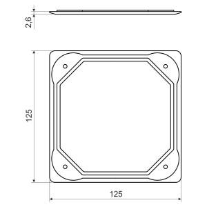 Кришка для приладової коробки KO 110 L  розміри 125х125х2,6мм KP-V 110 L_HB Копос