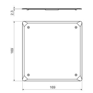 Кришка для приладової коробки KO 125E, KO 125/1L розміри 169х169х2,3мм KP-V 125/1_HB Копос