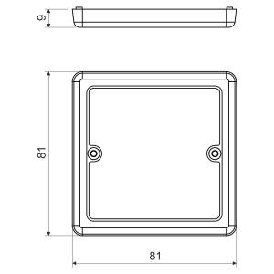 Крышка для приборной коробки размеры 81х81х9мм KP-VLK 80/R_HB Копос