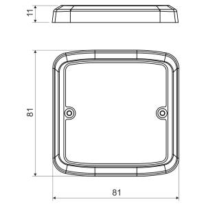 Кришка для приладової коробки LK 80X16 та 80X28 T розміри 81х81х11мм KP-VLK 80/T_HB Копос