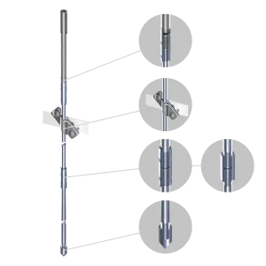 Комплект заземлення D16 × 3 м StgZn | Монтаж за SDS-Max