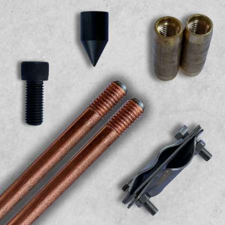 Комплект заземлення обміднена сталь D14.2,  3м, AT-K25Cu Антек