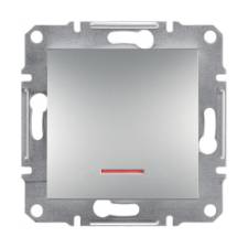 Выключатель одноклавишный с подсветкой цвет Алюминий серия Asfora код EPH1400161 Schneider Electric