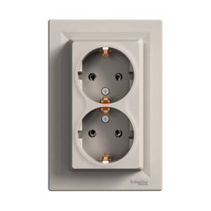 Розетка с заземлением двойная цвет Бронза серия Asfora код EPH9900169 Schneider Electric