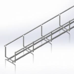 Лоток сетчатый 50х50, проволока Ø4 мм, белый цинк, 2,5м