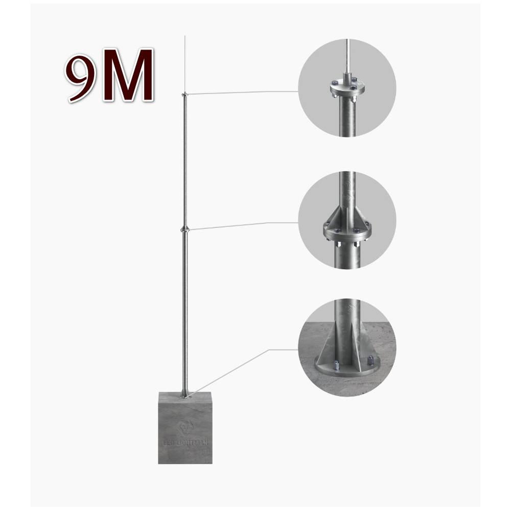 Отдельностоящий молниеприемник 9 м (StZn/Al)