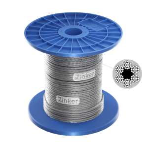 Трос сталевий оцинкований D8 мм 6х19, бухта 100 метрів (StZn)