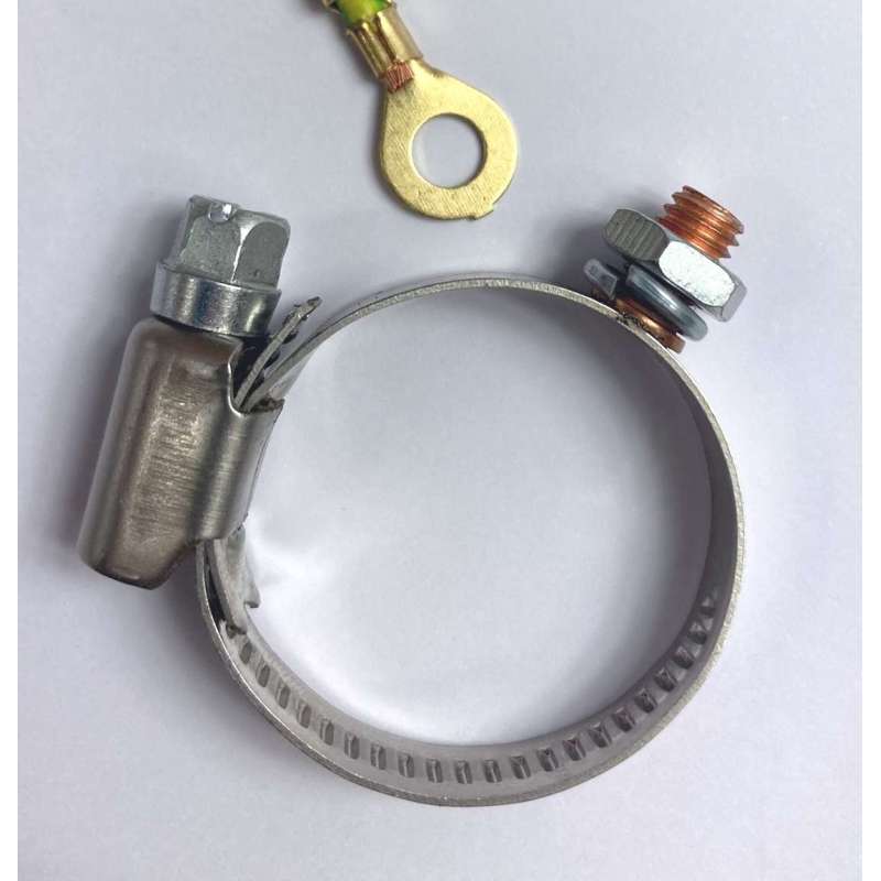 Стальний хомут заземленyя труб, металлорукава, нерж.сталь 32-50мм, ATE-ERH44, Antek