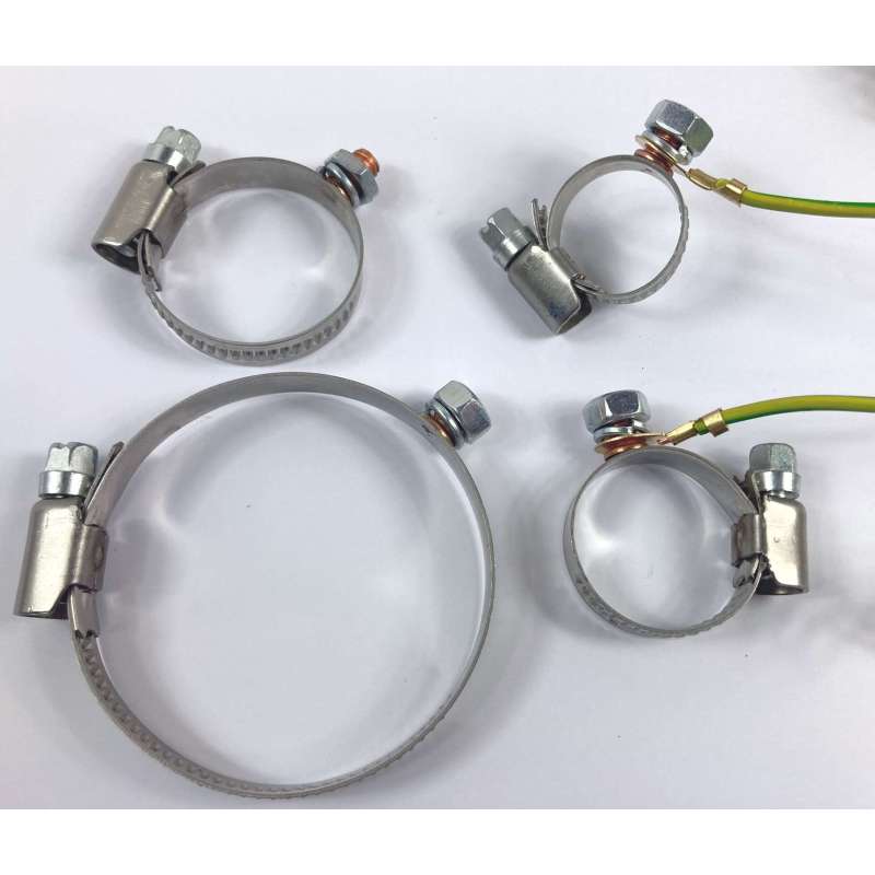 Наржавіючий хомут заземленyя труб, металлорукава, діам. 50-70мм, Антек, ATE-ERH70